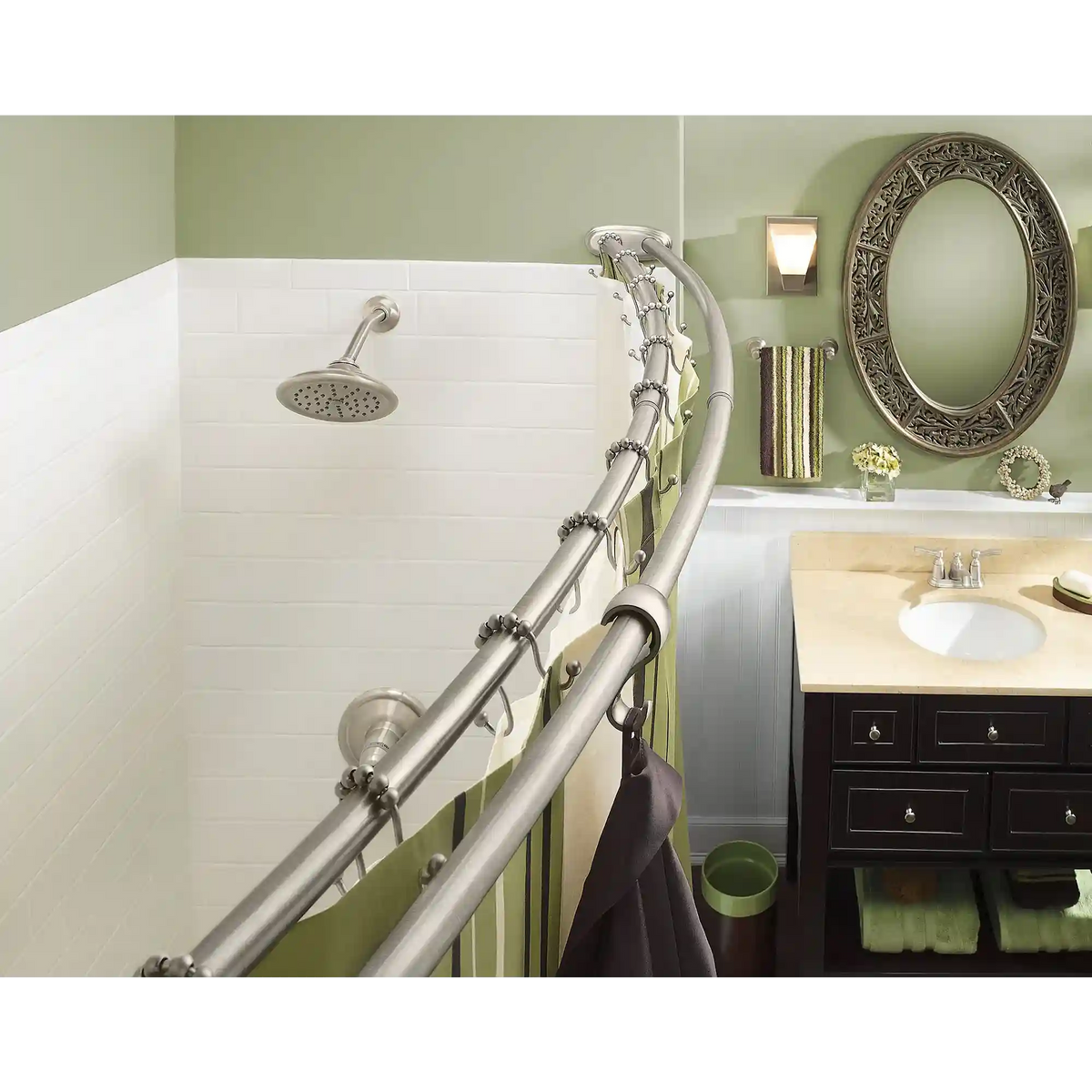 Moen Curved Shower Rods Adjustable Double Curved Shower Rod