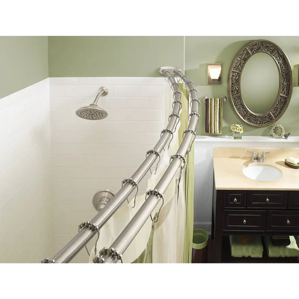 Moen Curved Shower Rods Adjustable Double Curved Shower Rod