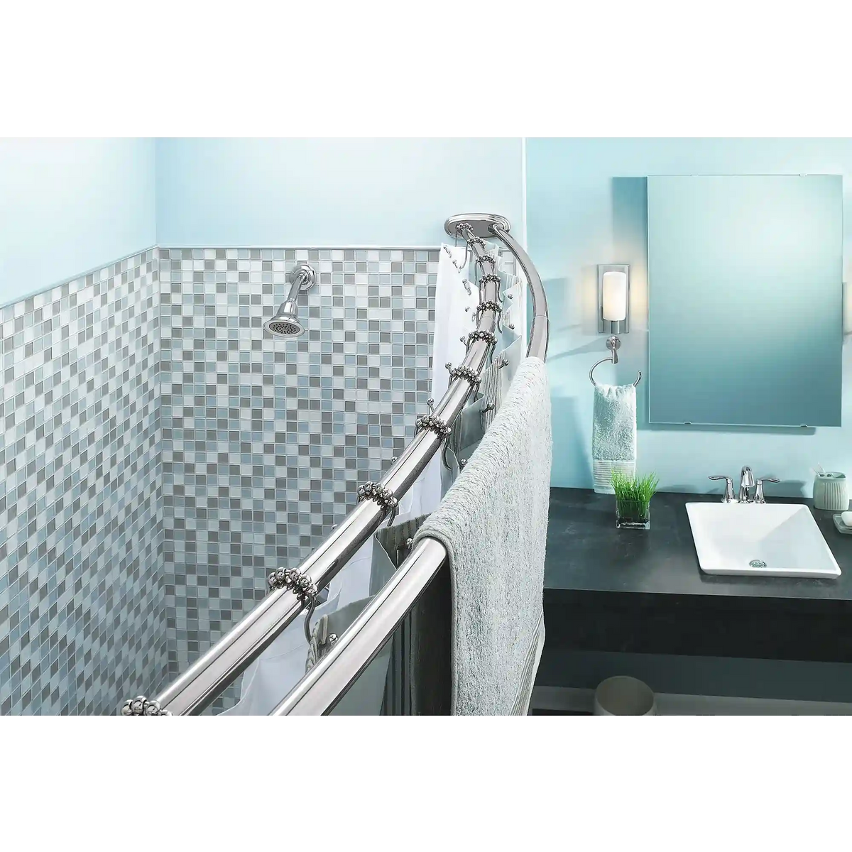Moen Curved Shower Rods Adjustable Double Curved Shower Rod