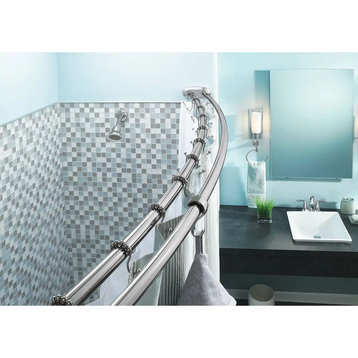 Moen Curved Shower Rods Adjustable Double Curved Shower Rod