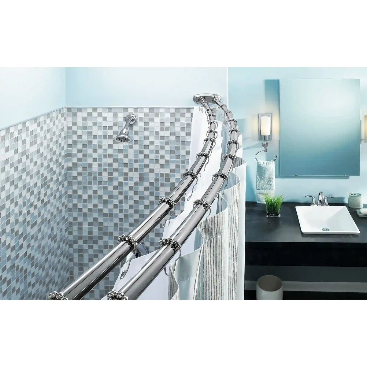 Moen Curved Shower Rods Adjustable Double Curved Shower Rod