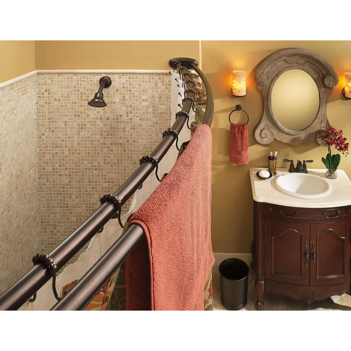 Moen Chrome adjustable curved shower rod