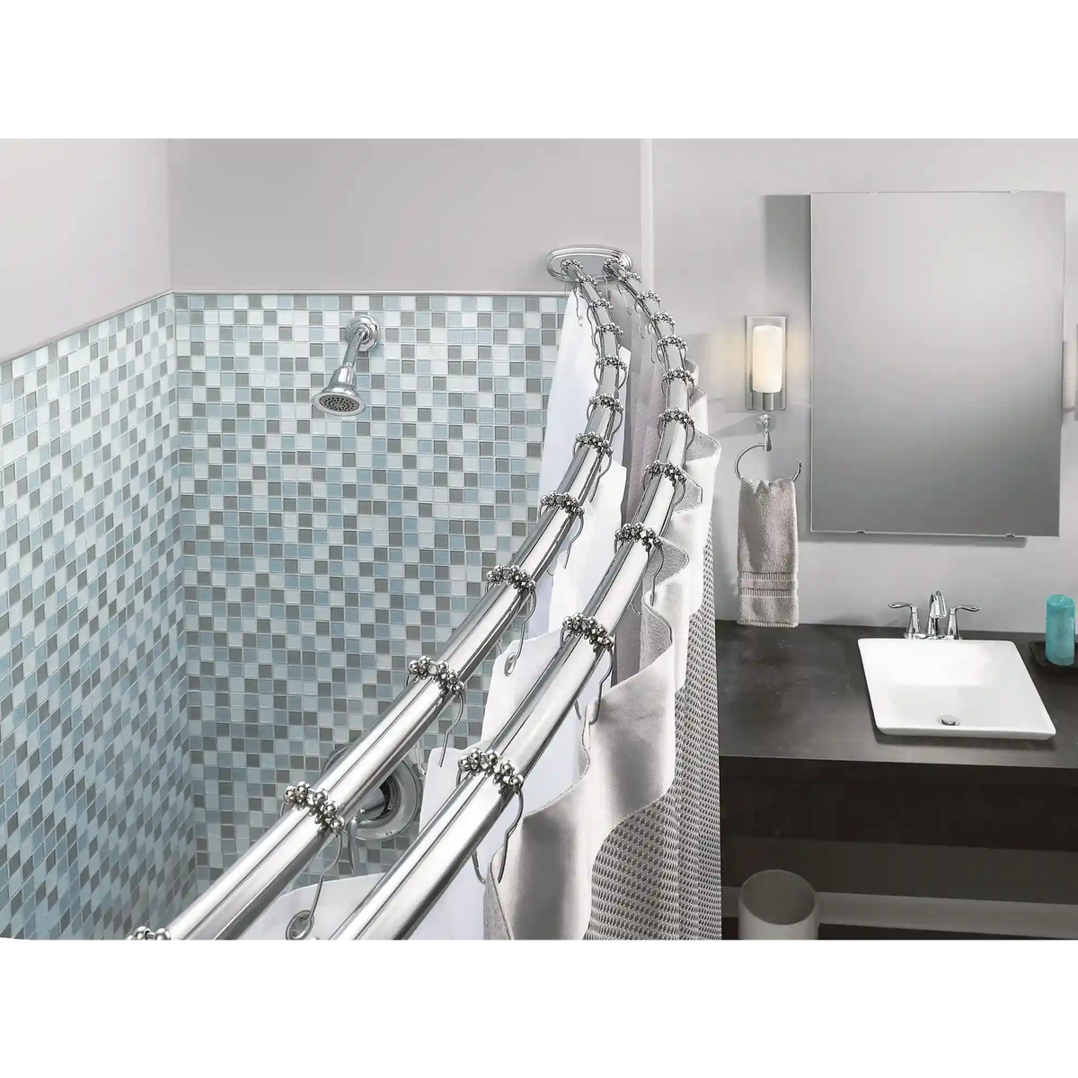 Moen Curved Shower Rods Adjustable Double Curved Shower Rod