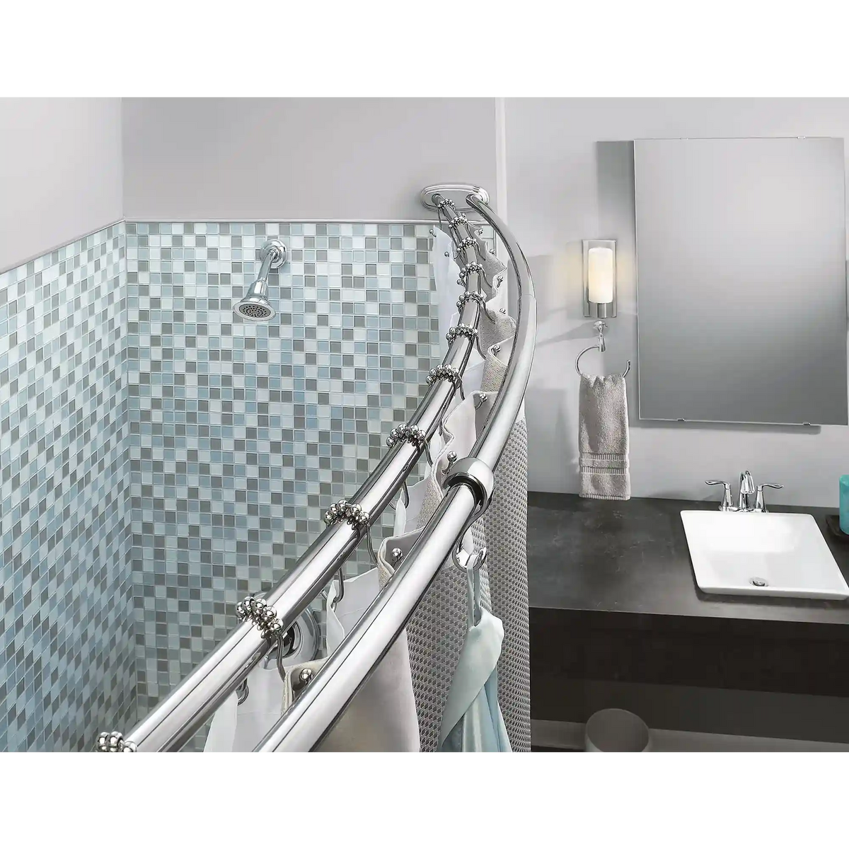 Moen Curved Shower Rods Adjustable Double Curved Shower Rod