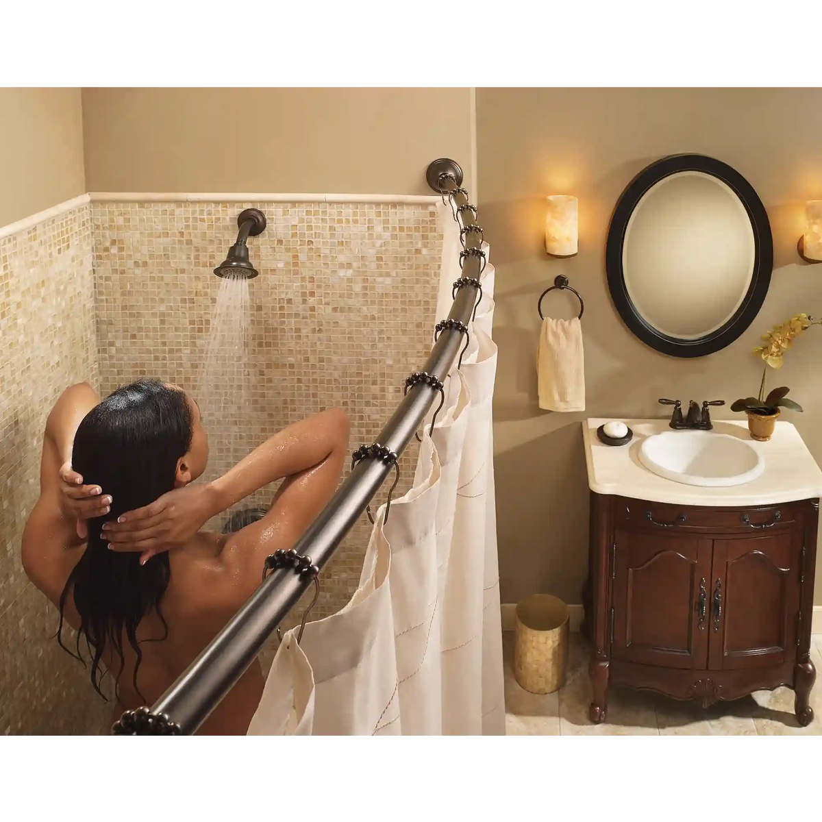 Curved Shower Rods Adjustable Curved Shower Rod