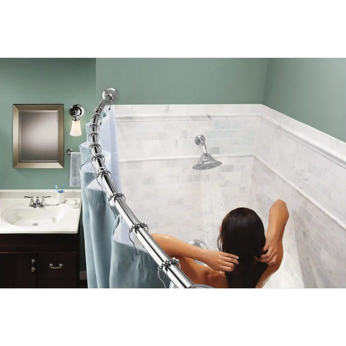 Moen Curved Tension Shower Rod