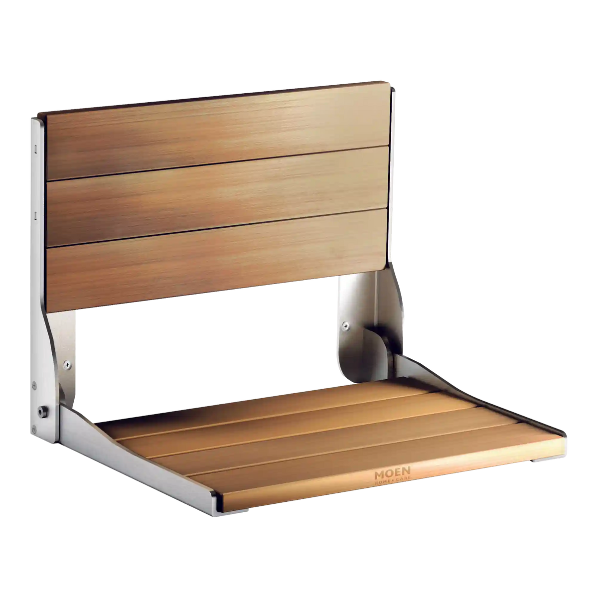 Moen Home Care Stainless and Teak Folding Shower Seat
