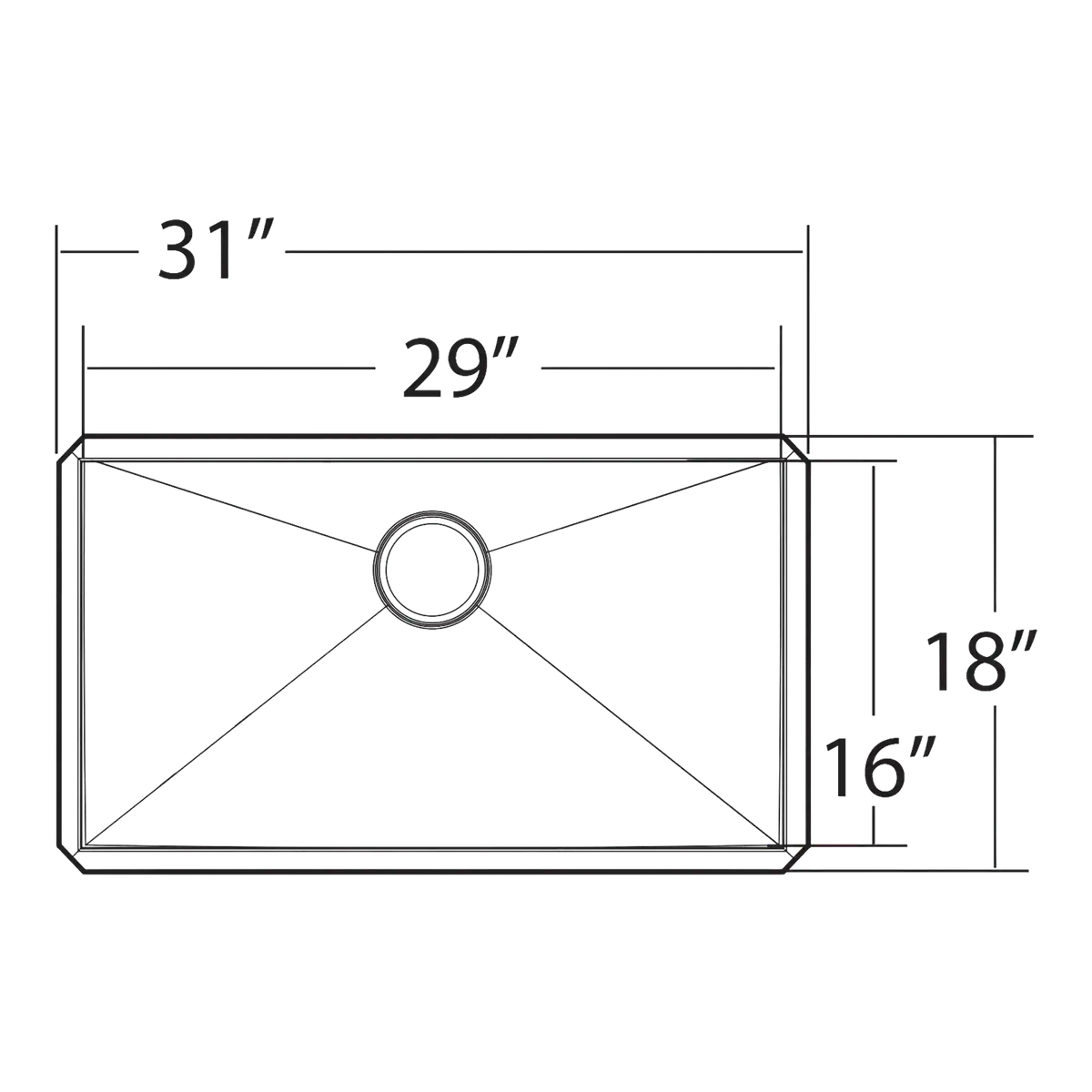 Prep 31" Steel Undermount Single Bowl Sink