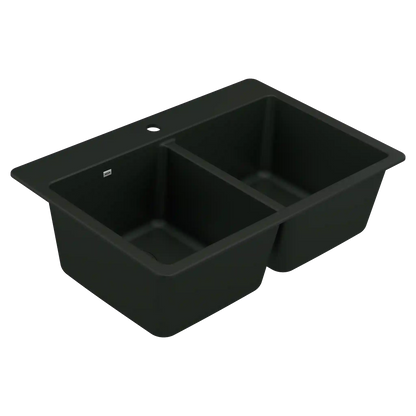 Host 33" Granite Dual Mount Double Bowl Sink