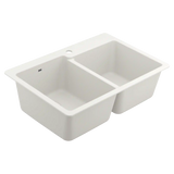 Host 33" Granite Dual Mount Double Bowl Sink