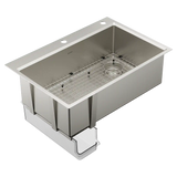 Luxe Chef™ 33” Workstation System Steel Dual Mount Single Bowl Sink