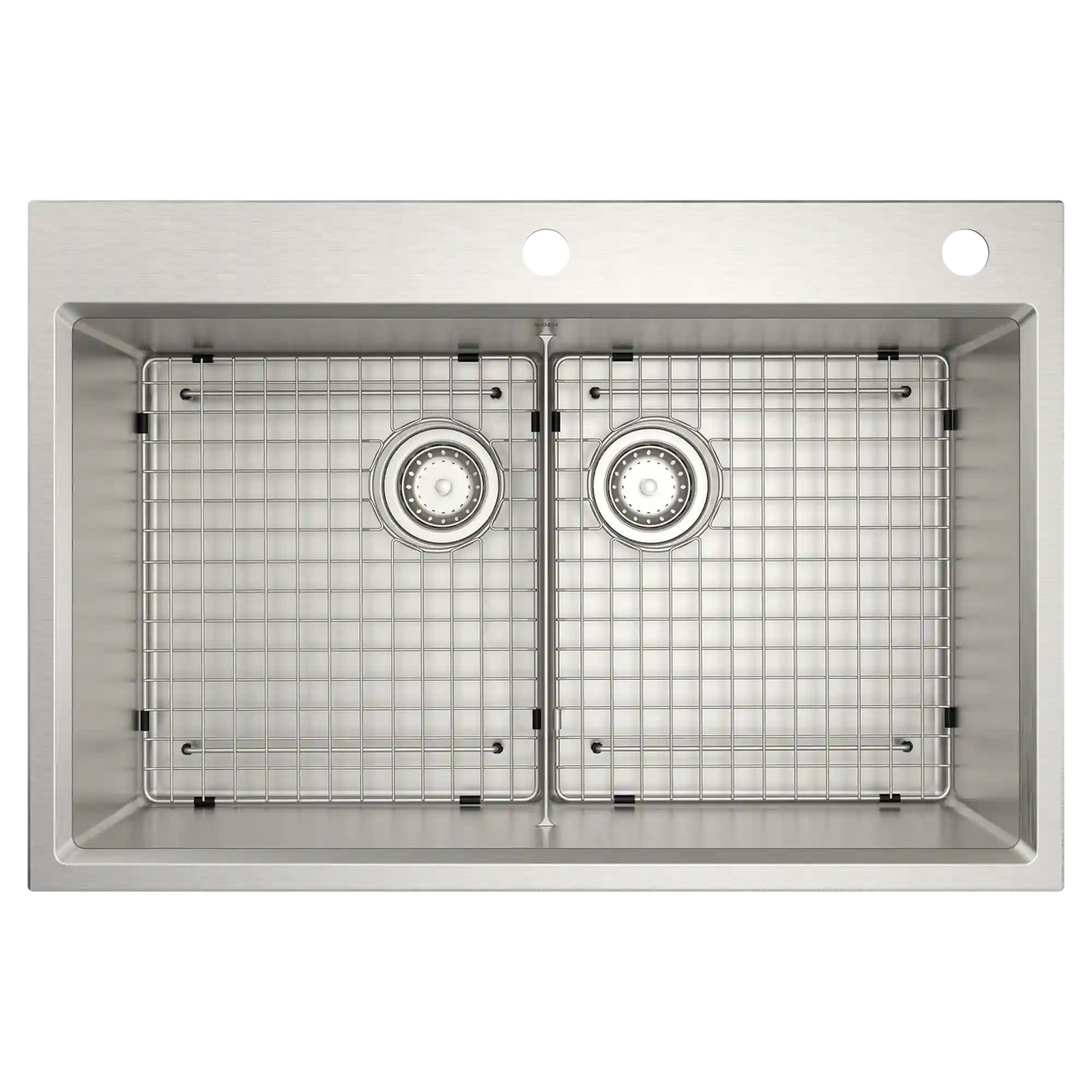 Luxe Chef™ 33” Workstation System Steel Dual Mount Double Bowl Sink