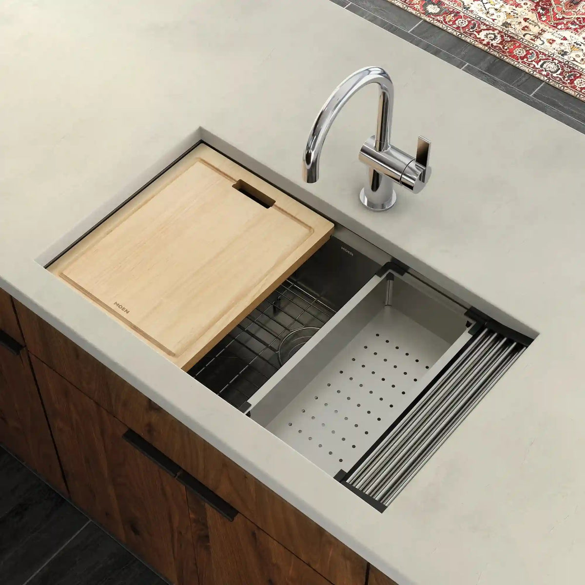 Luxe Chef 32" Workstation Steel Undermount Single Bowl Sink with Accessories
