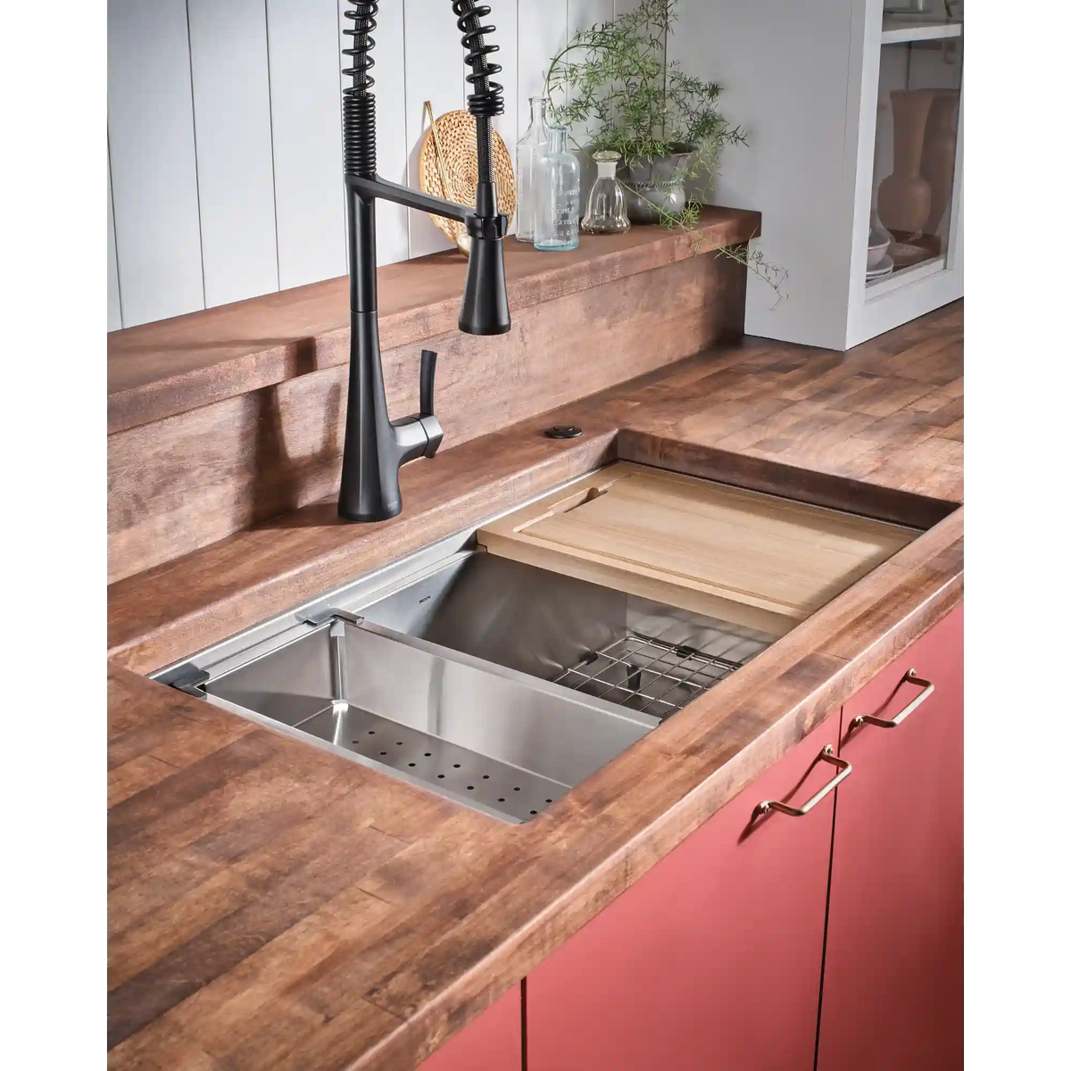 Luxe Chef 32" Workstation Steel Undermount Single Bowl Sink with Accessories