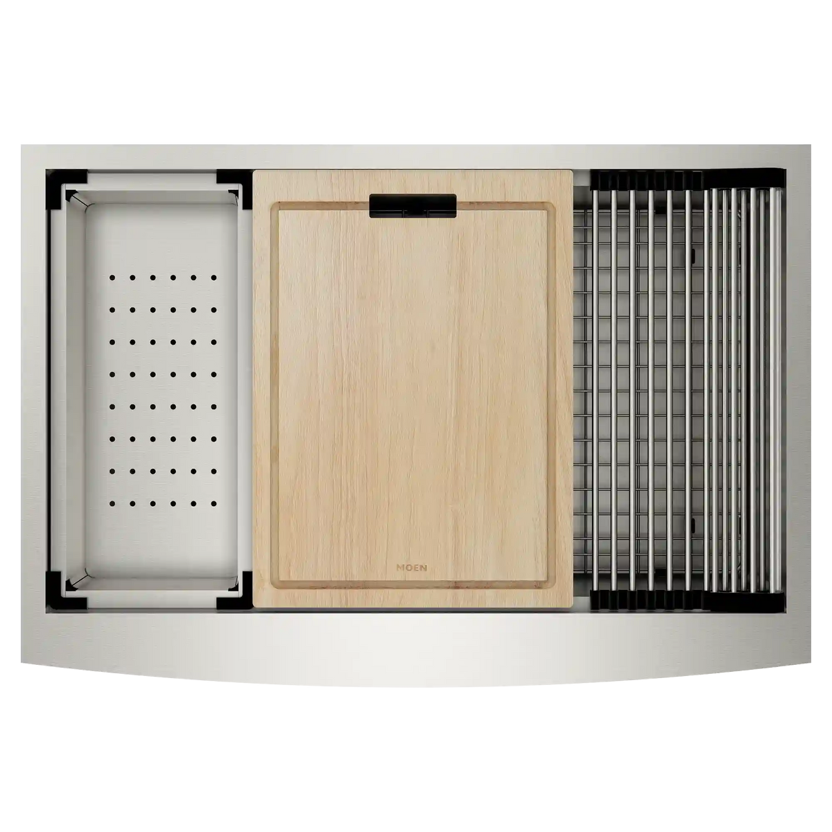 Luxe Chef 33" Workstation Steel Undermount Apron Front Single Bowl Sink with Accessories