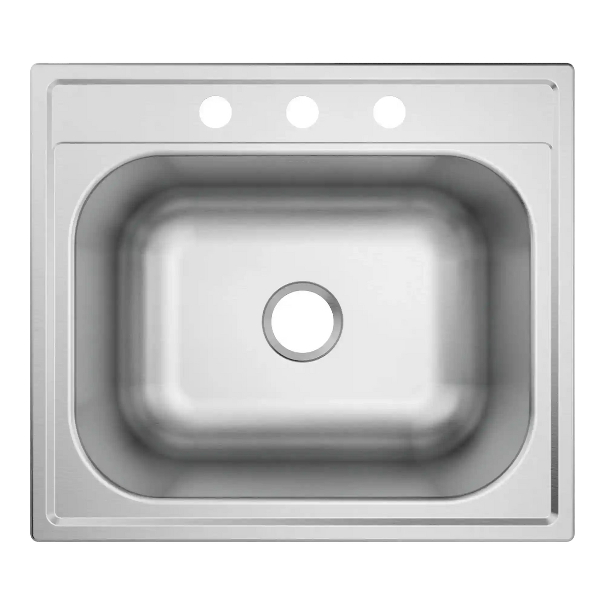 1800 Series 25"x22" 18 Gauge Single Bowl Drop In Sink