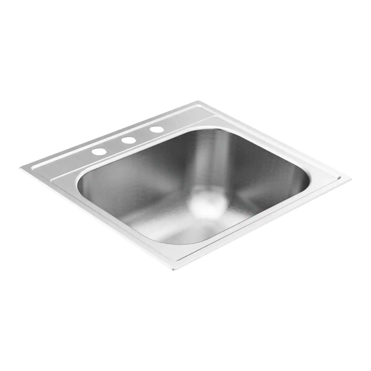 1800 Series 25"x22" 18 Gauge Single Bowl Drop In Sink