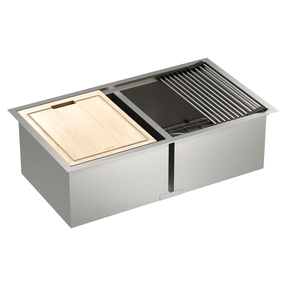 Luxe Chef 33" Workstation Steel Undermount Double Bowl Sink with Accessories