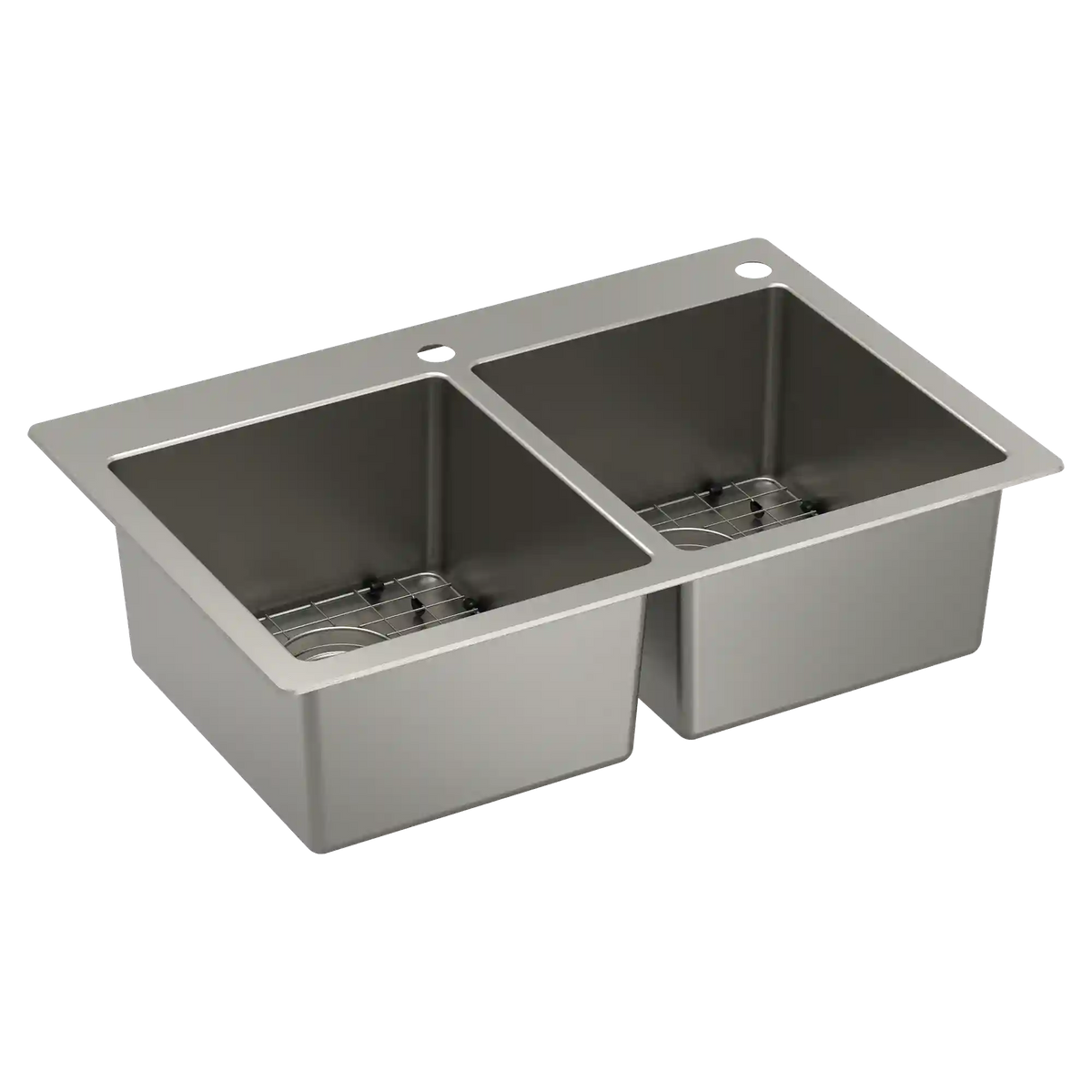 Prep 33" Steel Dual Mount Double Bowl Sink