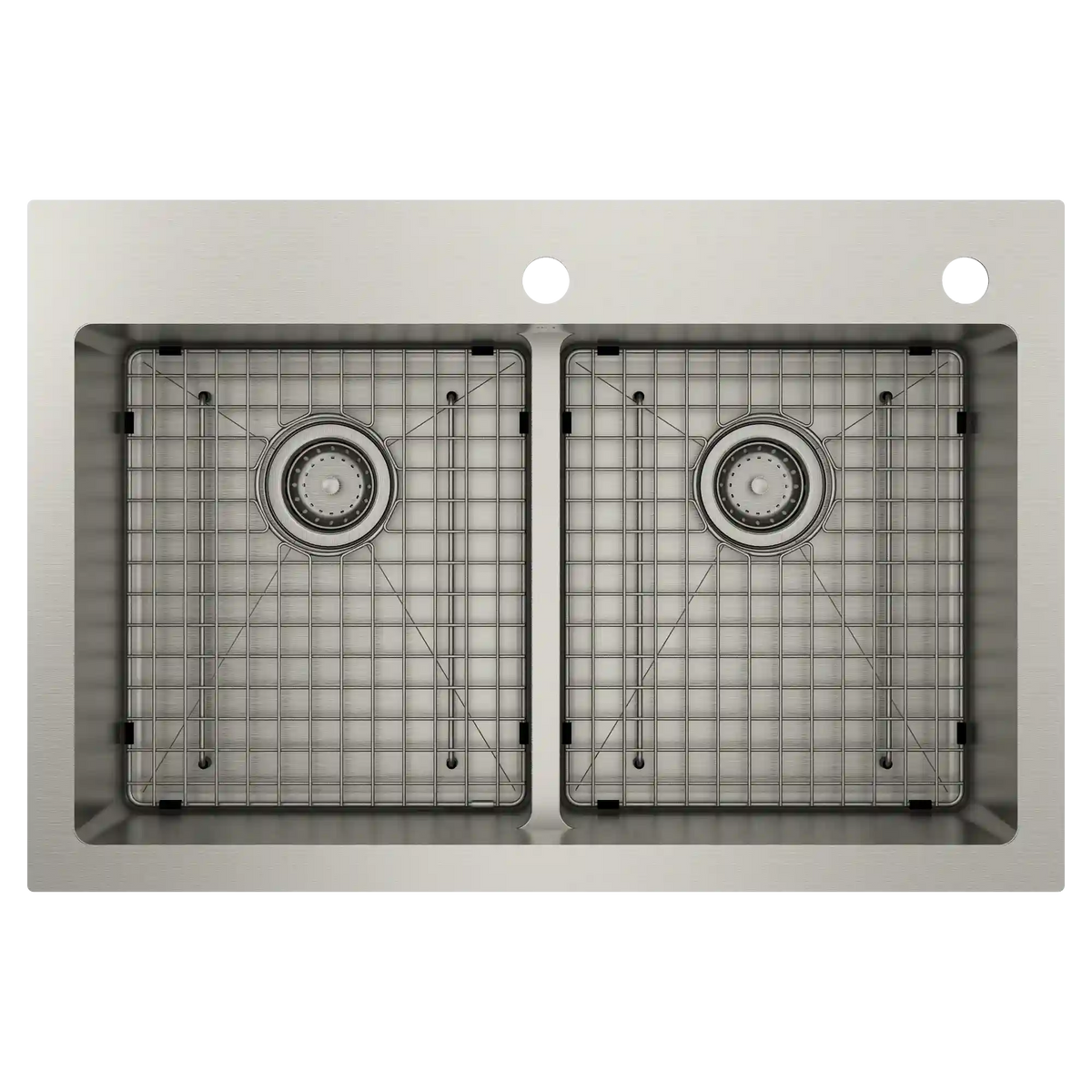 Prep 33" Steel Dual Mount Double Bowl Sink