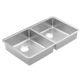 Prep 32" Steel Undermount Double Bowl Sink