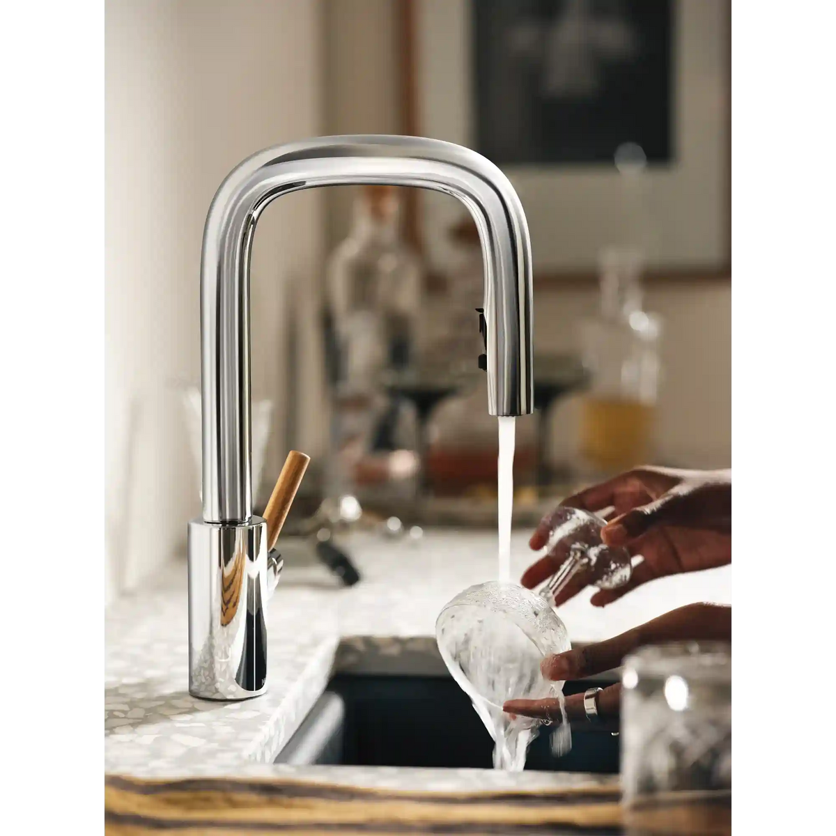 Tenon One-Handle High Arc Pulldown Bar Faucet