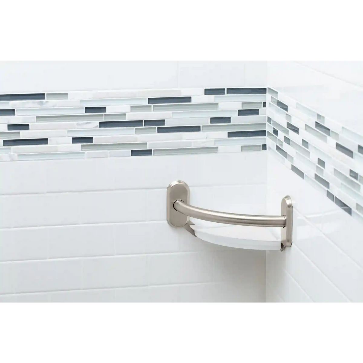 9" Grab Bar with Corner Shelf