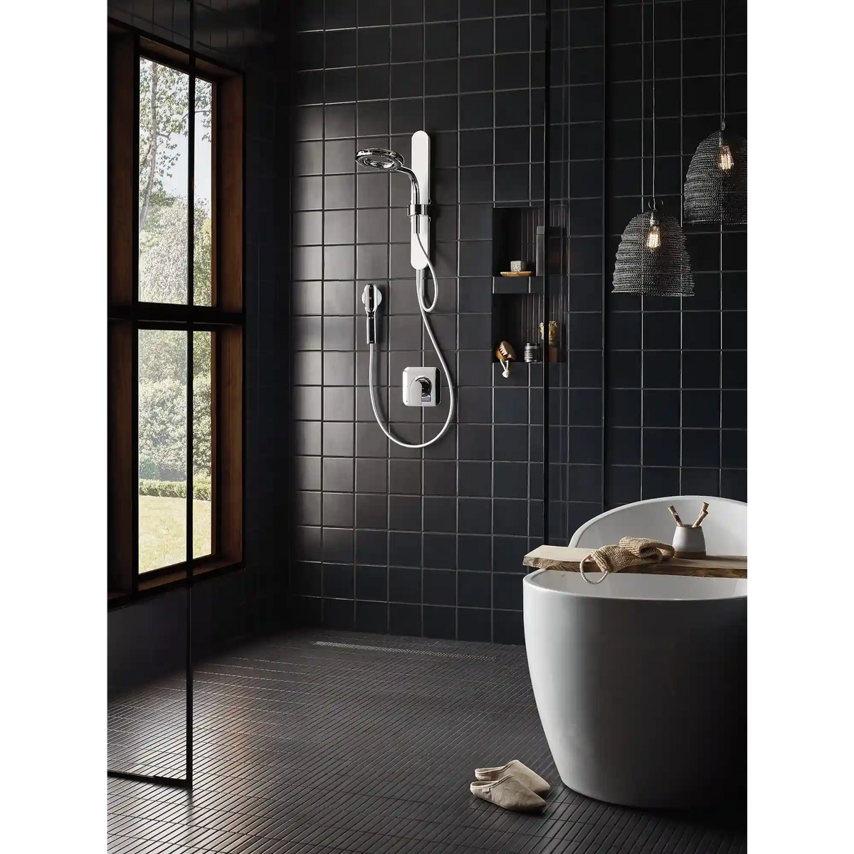Moen Spa Shower Two-Function 7.9" Diameter Spray Head Standard with Handshower