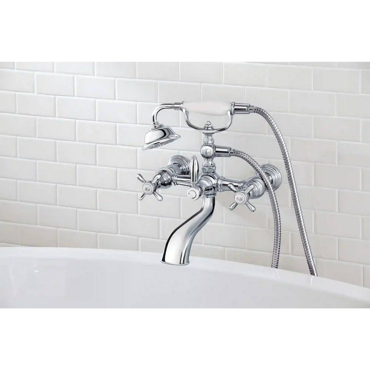 Weymouth Two-Handle Tub Filler Includes Hand Shower