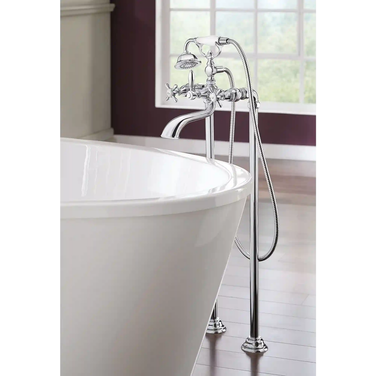 Weymouth Two-Handle Tub Filler Includes Hand Shower