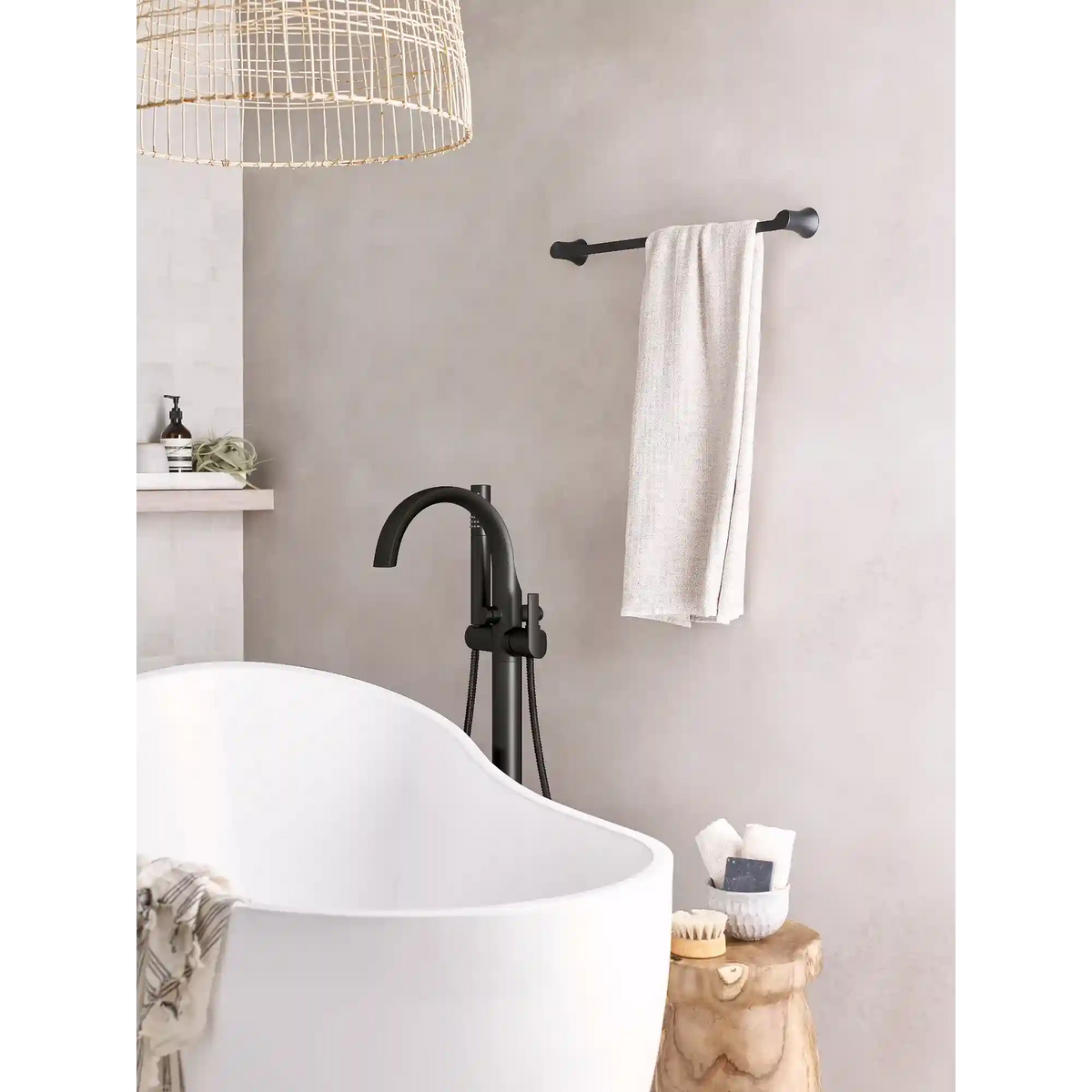 Doux One-Handle Tub Filler Including Handheld Shower