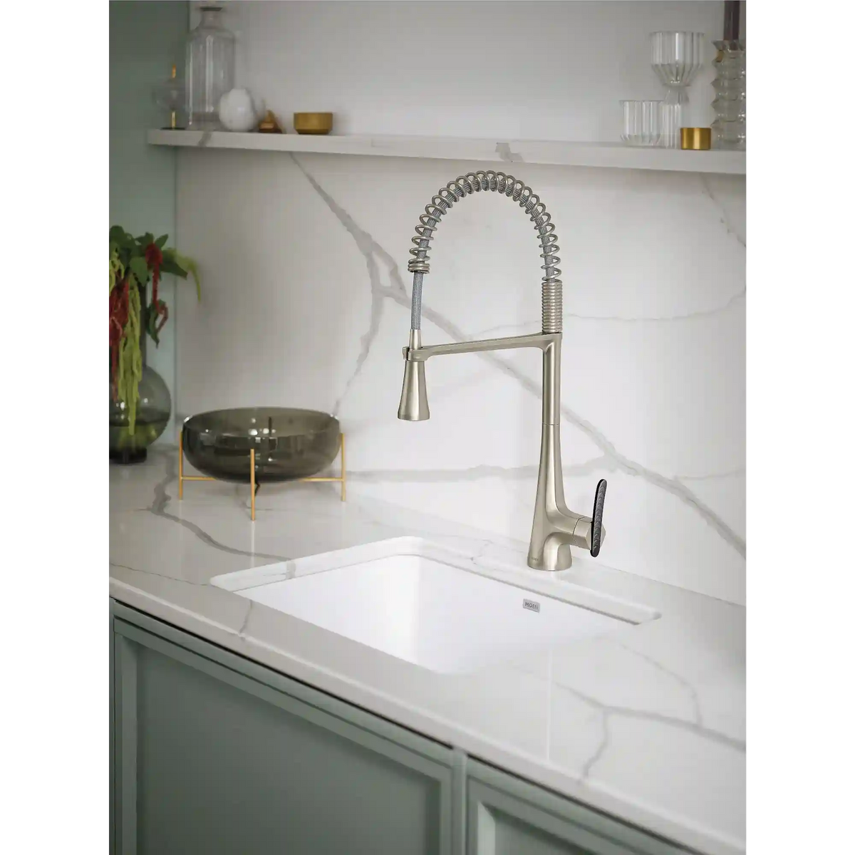 Sinema One-Handle High Arc Pre-Rinse Spring Pulldown Kitchen Faucet