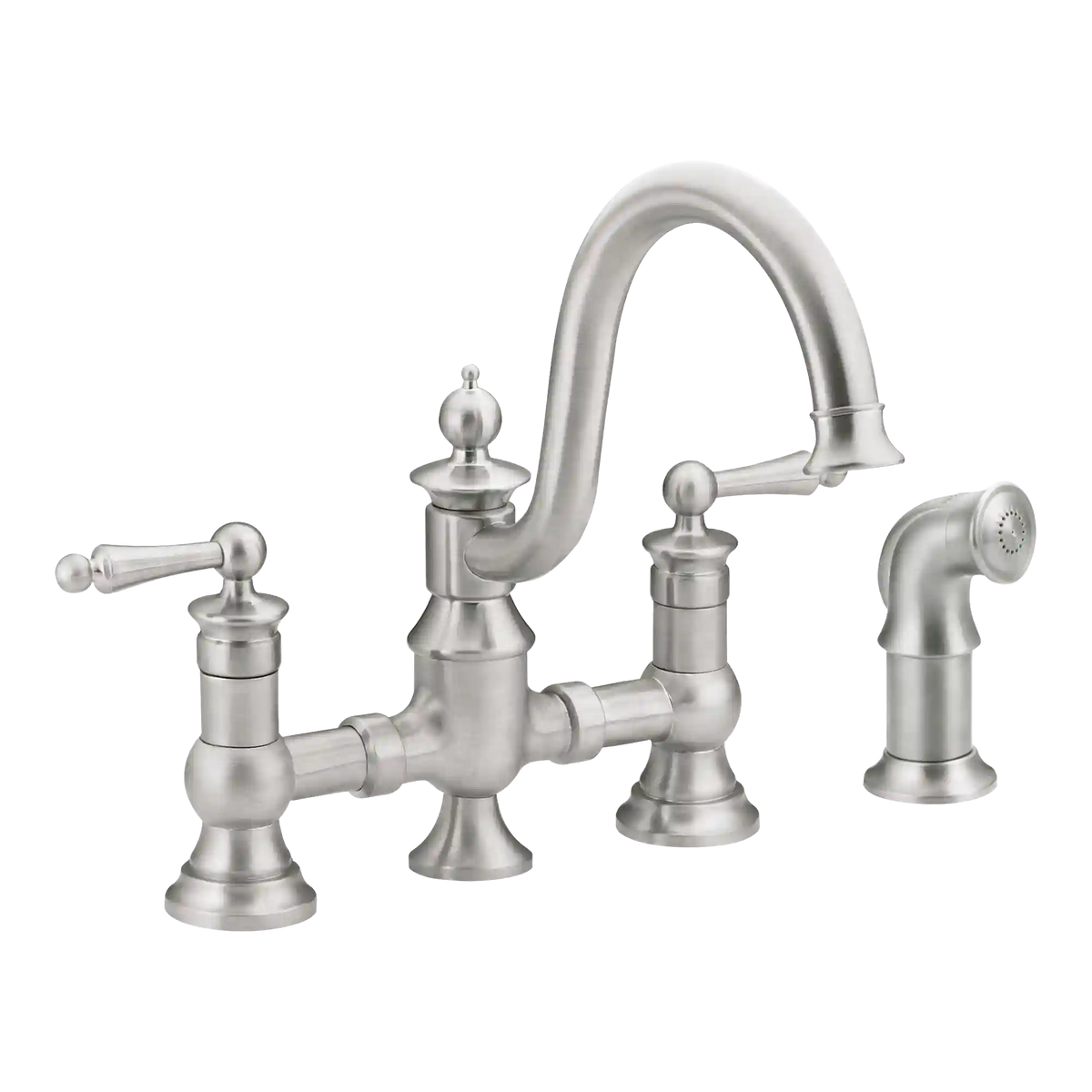 Waterhill Two-Handle High Arc Bridge Kitchen Faucet