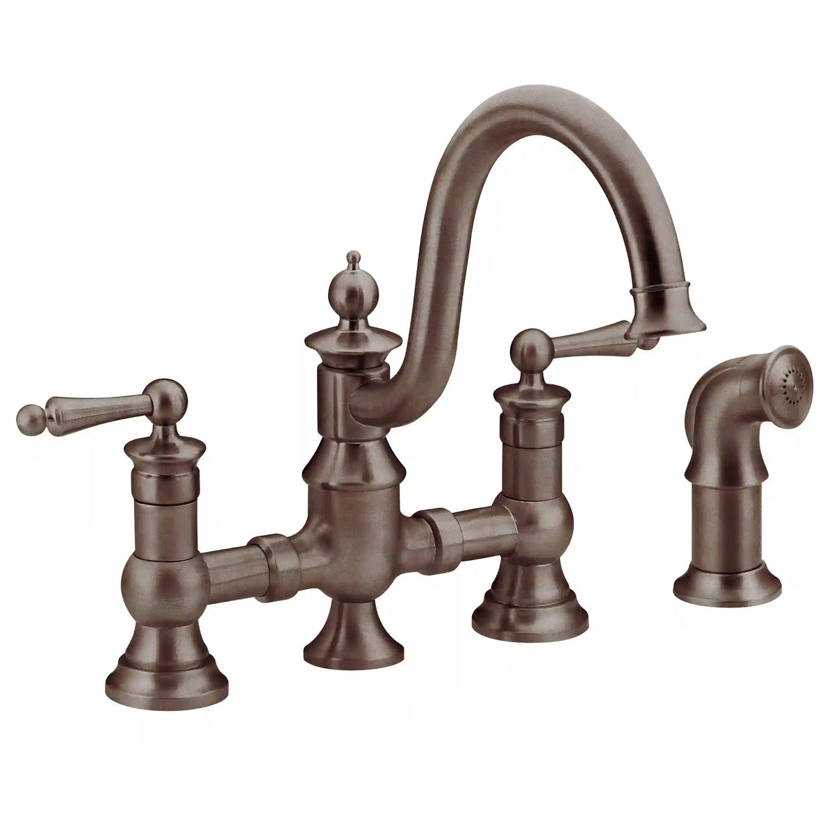 Waterhill Two-Handle High Arc Bridge Kitchen Faucet