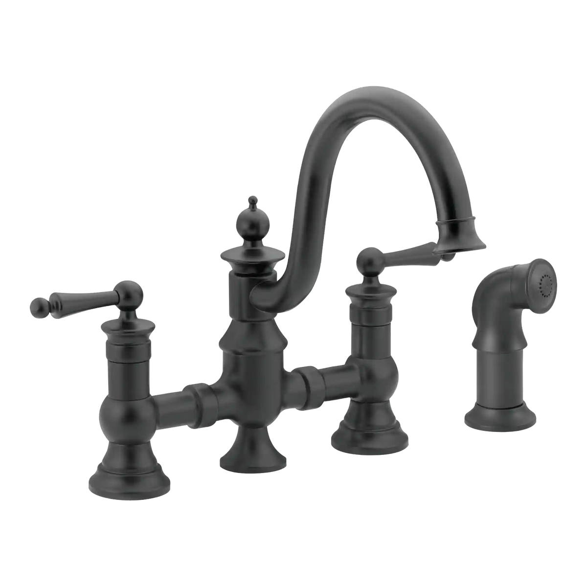 Waterhill Two-Handle High Arc Bridge Kitchen Faucet