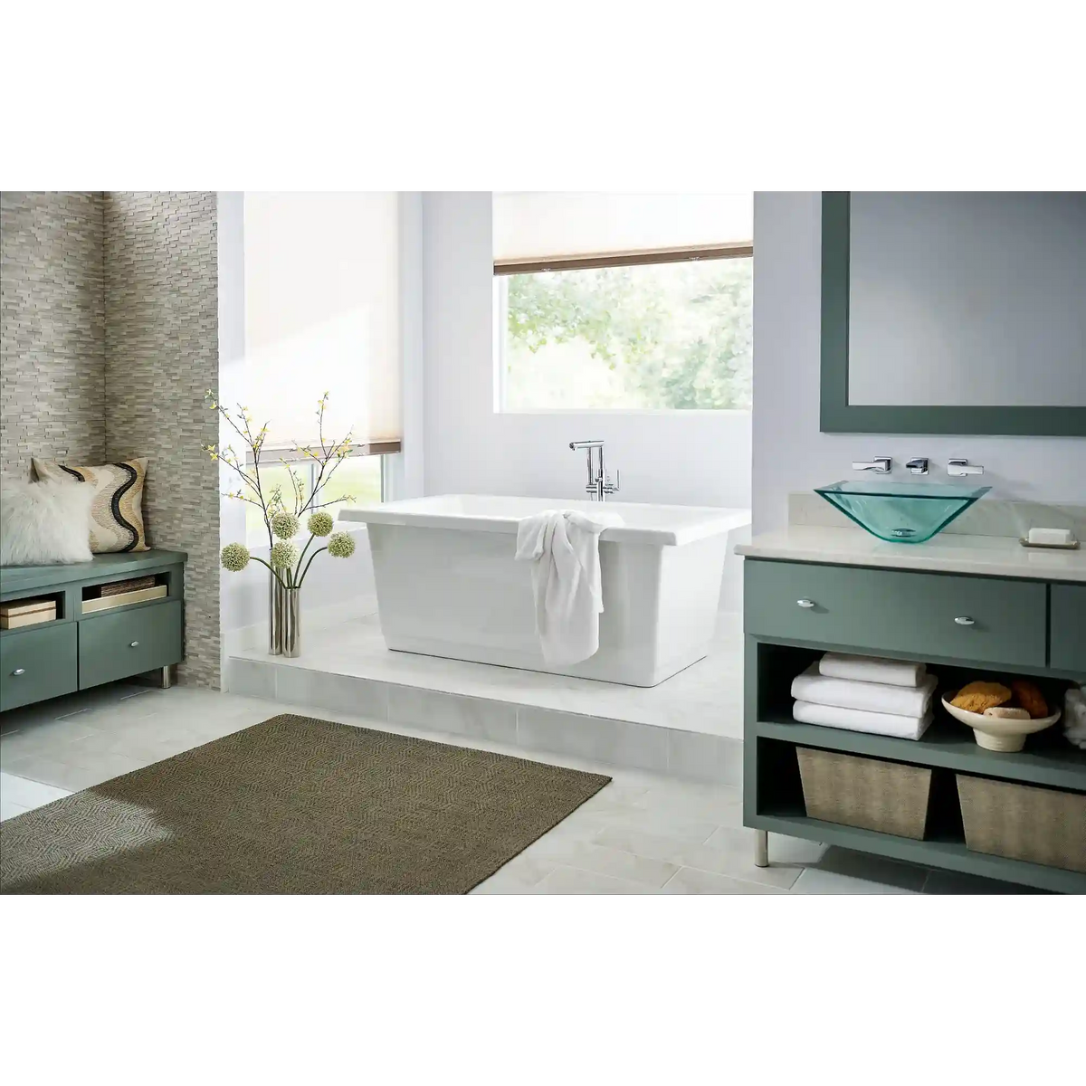 Arris One-Handle Tub Filler Including Handheld Shower