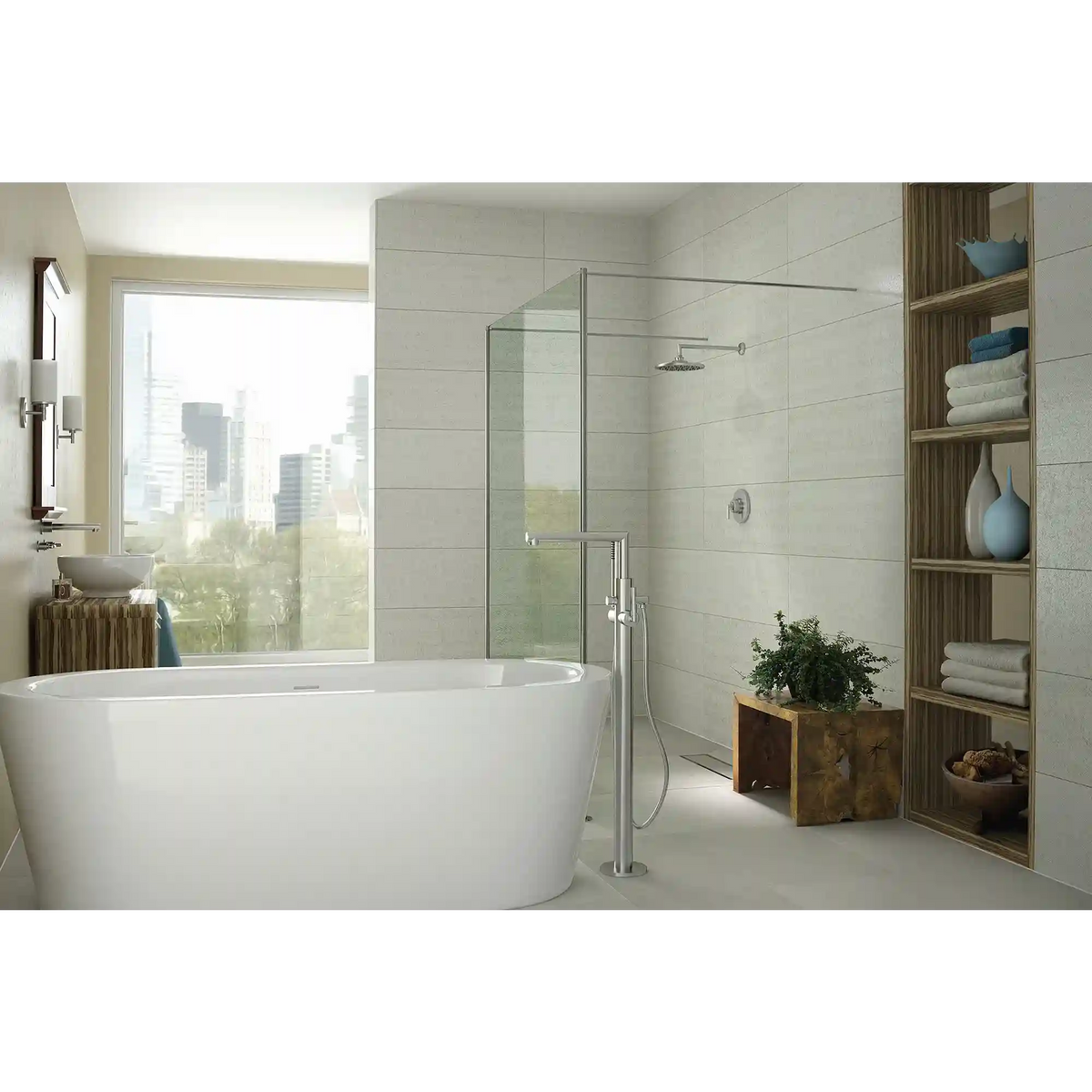 Arris One-Handle Tub Filler Including Handheld Shower