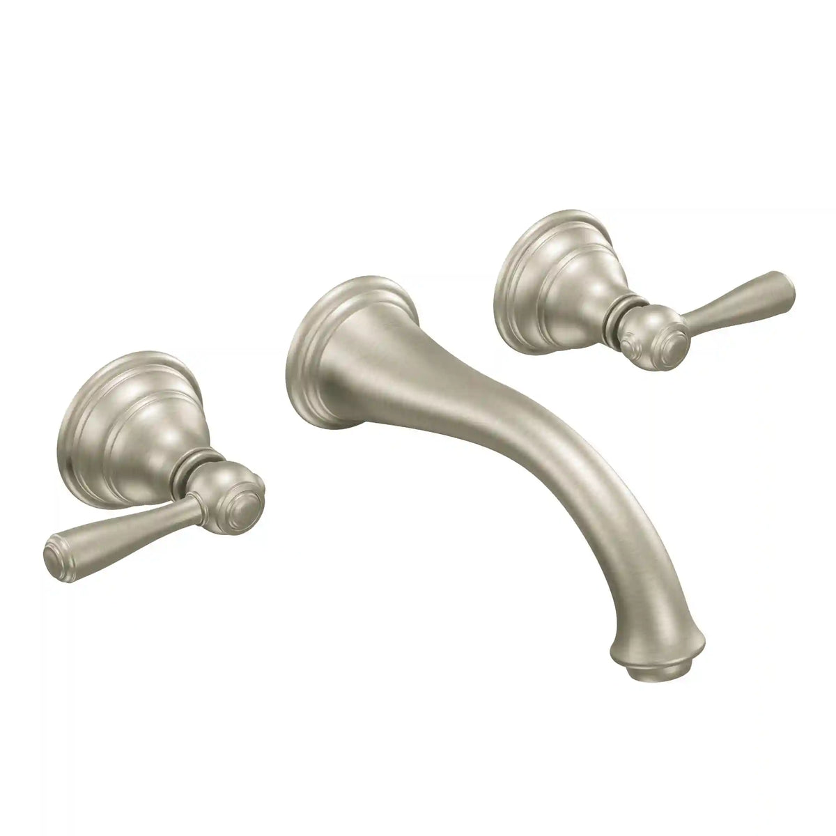 Kingsley Two-Handle Low Arc Wall Mount Bathroom Faucet