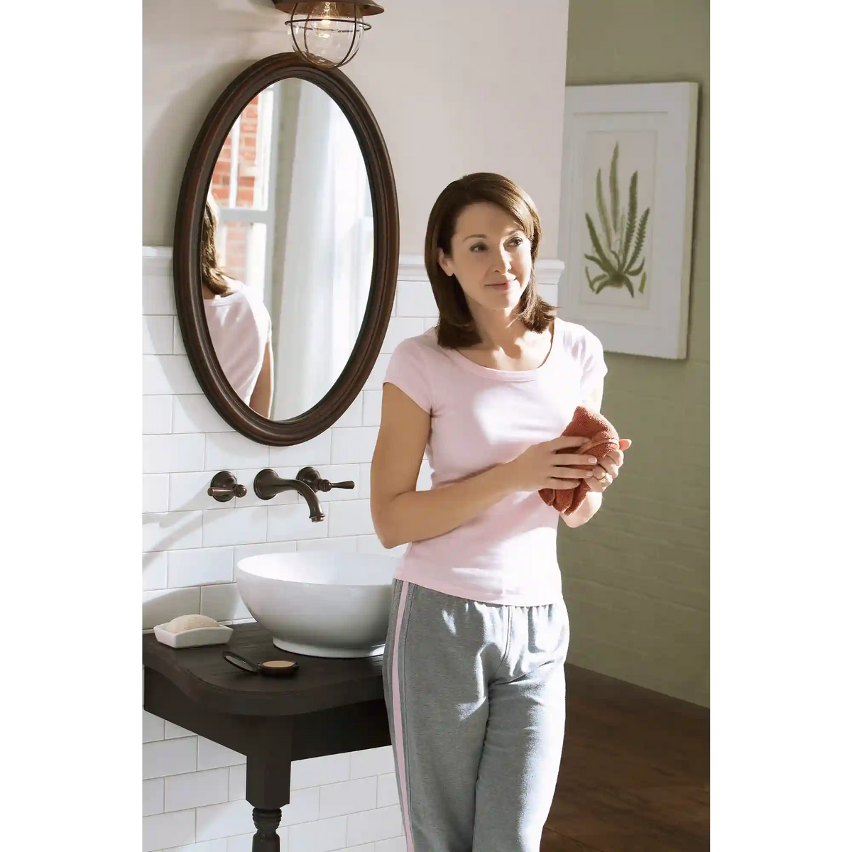 Kingsley Two-Handle Low Arc Wall Mount Bathroom Faucet