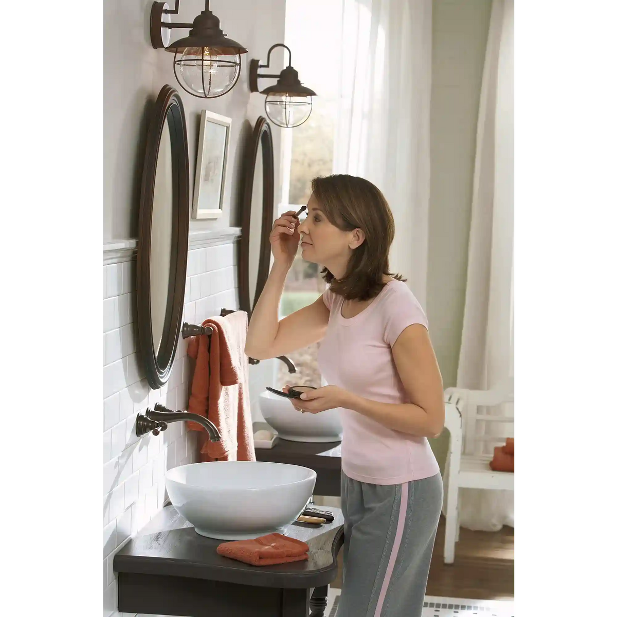 Kingsley Two-Handle Low Arc Wall Mount Bathroom Faucet