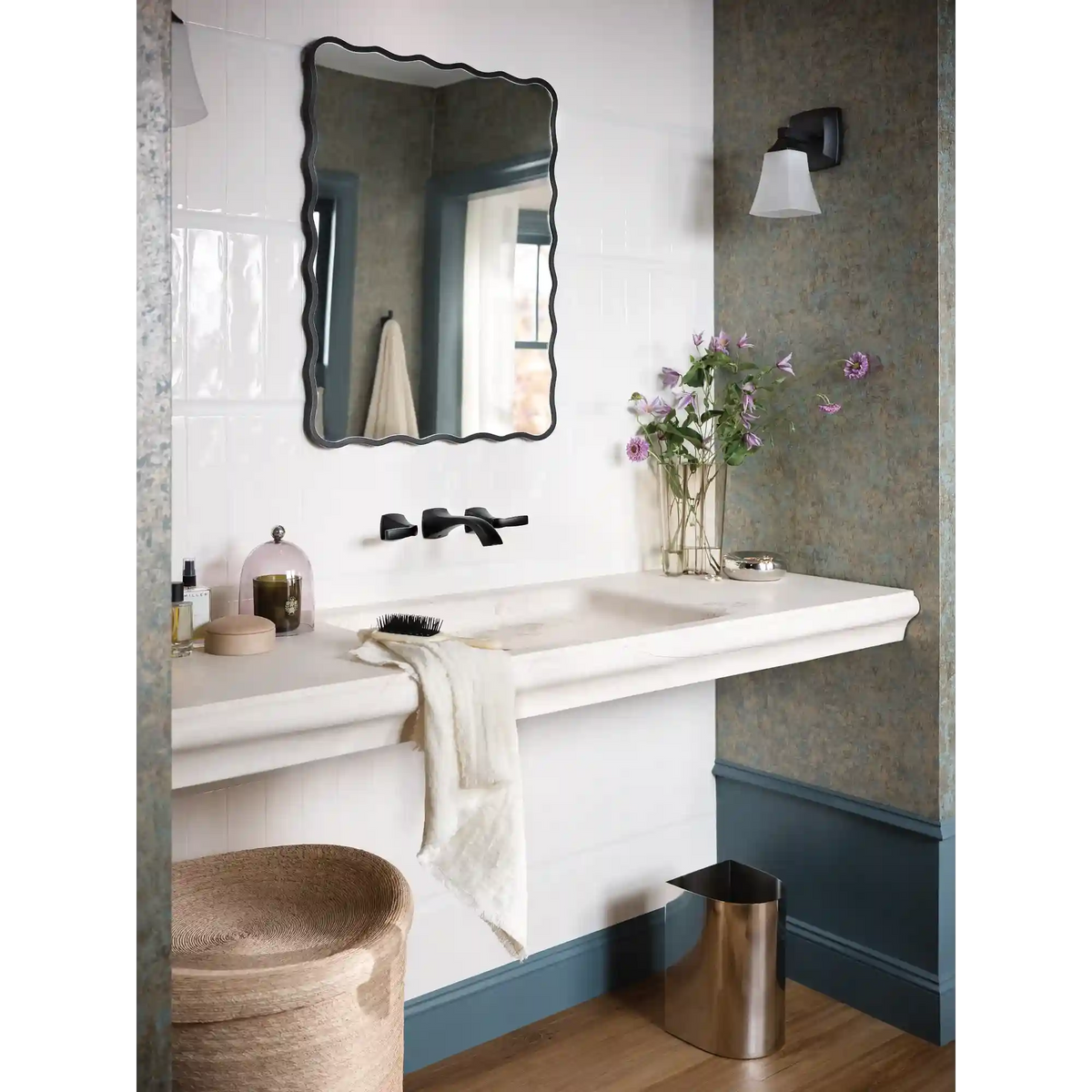 Voss Two-Handle Wall Mount Bathroom Faucet