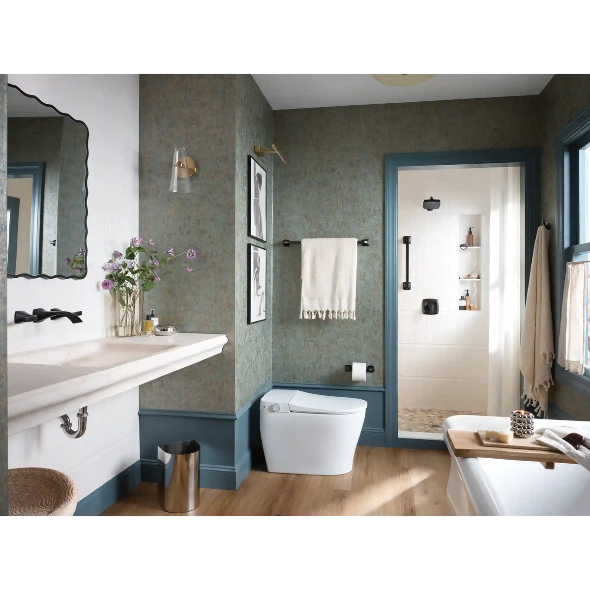Voss One-Handle Tub Filler Including Handheld Shower
