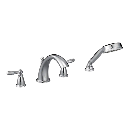 Brantford Two-Handle Low Arc Roman Tub Faucet Including Handheld Shower