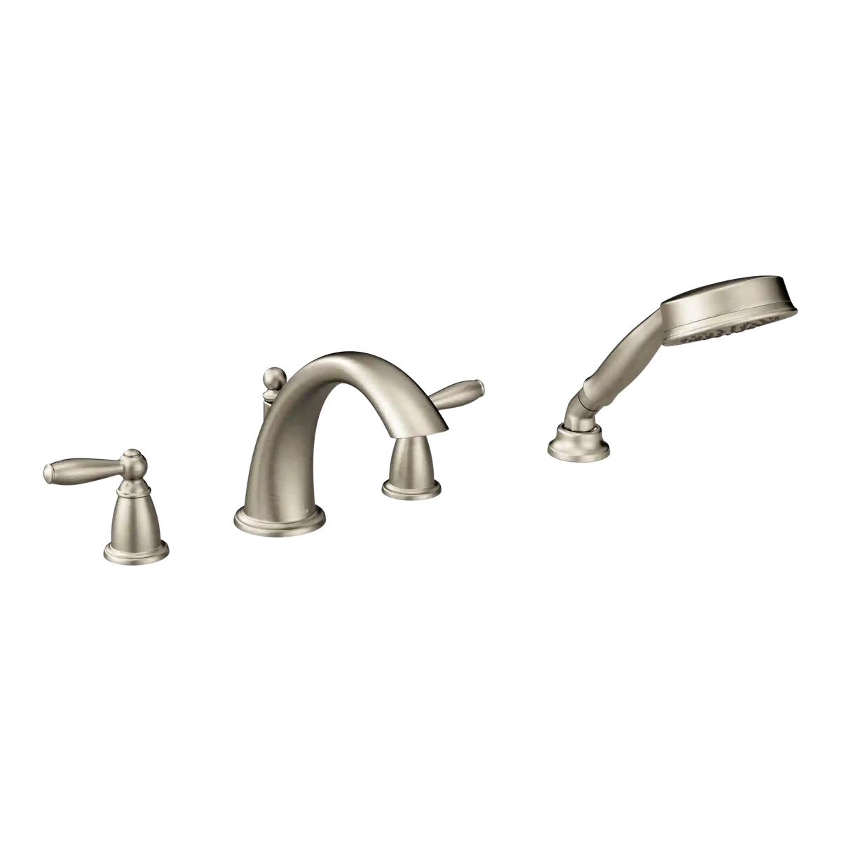 Brantford Two-Handle Low Arc Roman Tub Faucet Including Handheld Shower