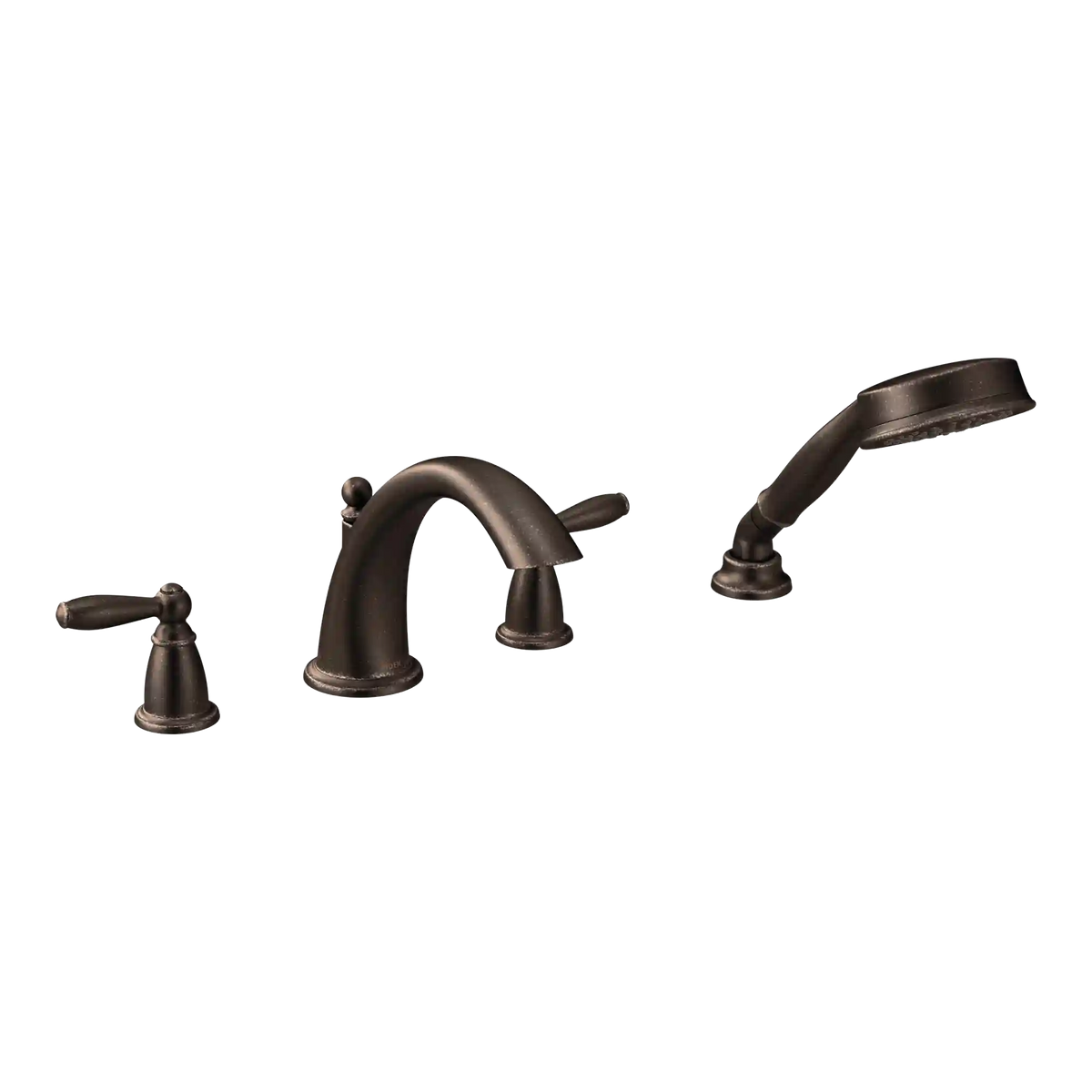 Brantford Two-Handle Low Arc Roman Tub Faucet Including Handheld Shower