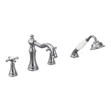 Weymouth Two-Handle Diverter Roman Tub Faucet Including Handheld Shower