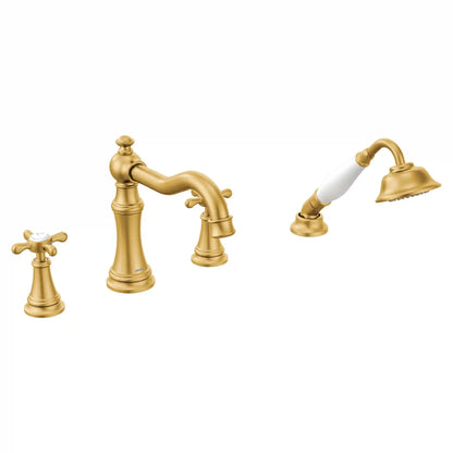 Weymouth Two-Handle Diverter Roman Tub Faucet Including Handheld Shower