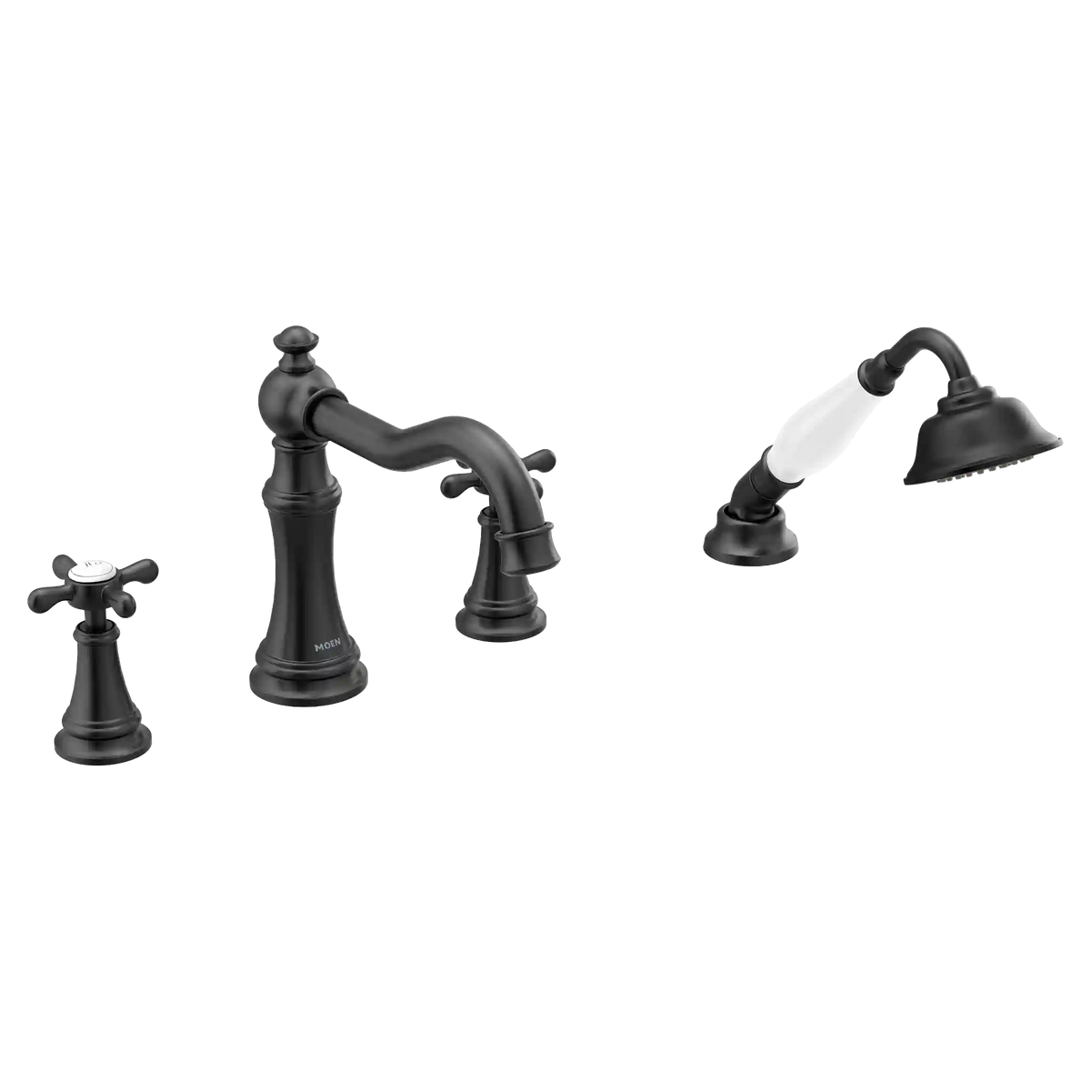 Weymouth Two-Handle Diverter Roman Tub Faucet Including Handheld Shower