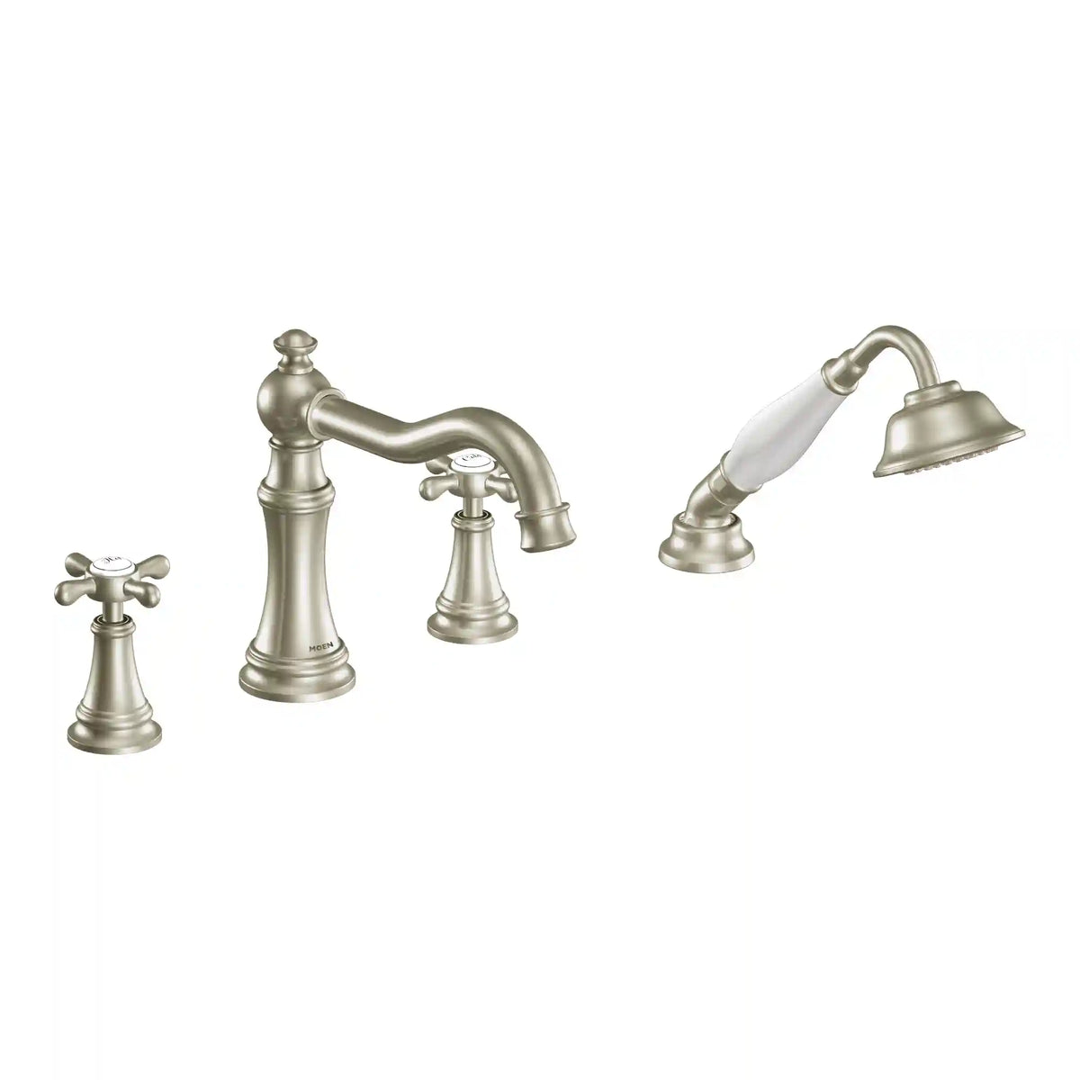Weymouth Two-Handle Diverter Roman Tub Faucet Including Handheld Shower
