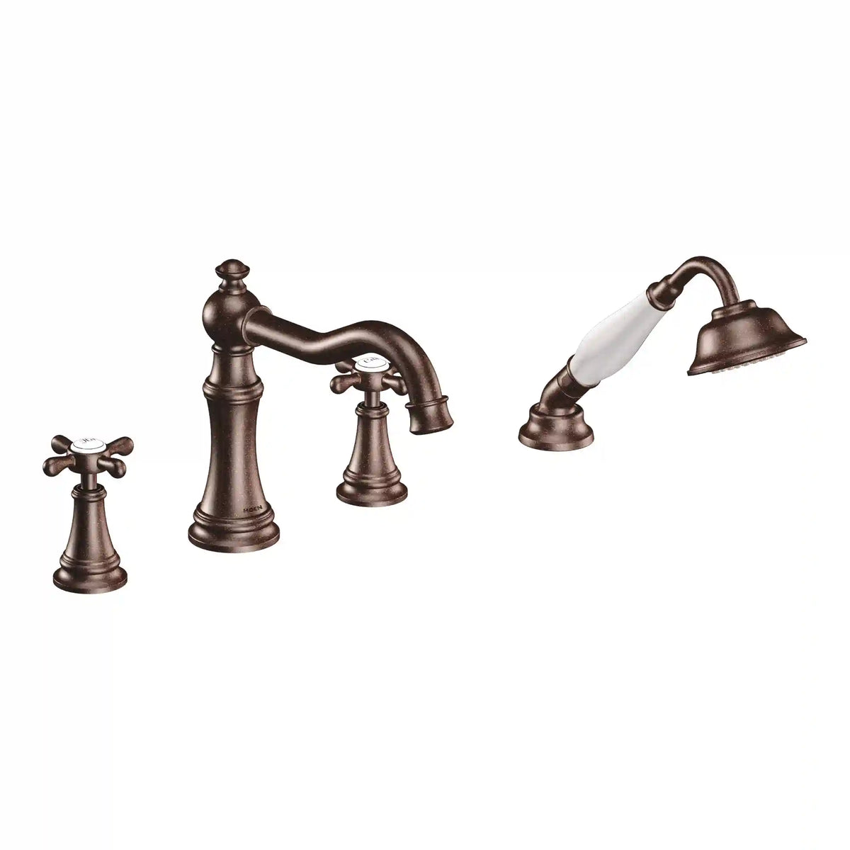 Weymouth Two-Handle Diverter Roman Tub Faucet Including Handheld Shower